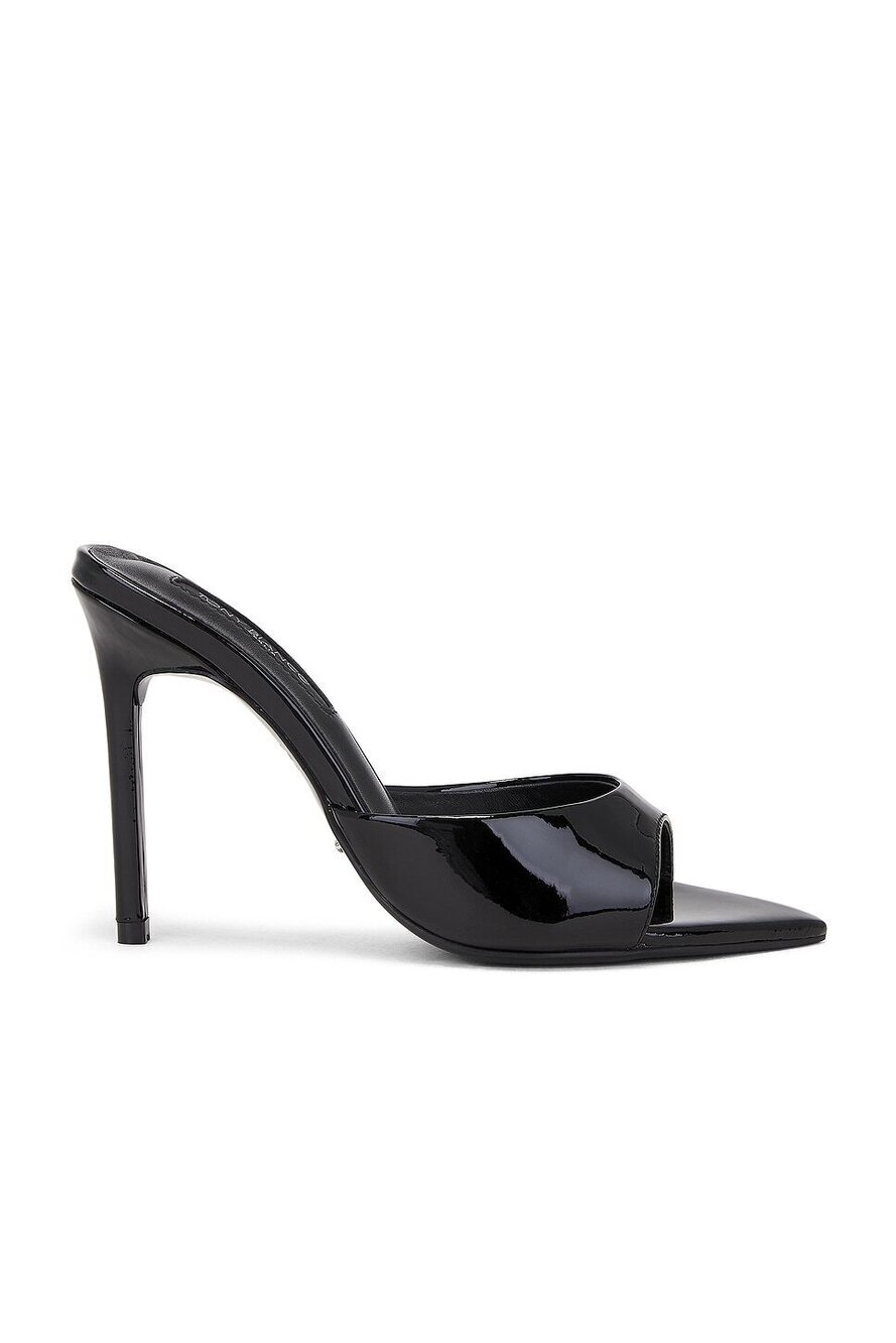 Tony Bianco Malibu Mule in Black Patent patent leather high stiletto heel